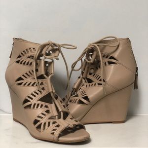 Lace up wedge heel